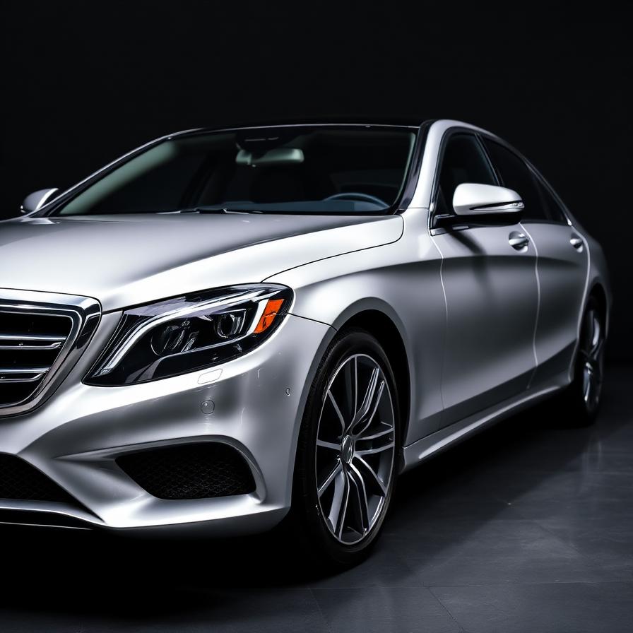 Detailed silver Mercedes-Benz S-Class